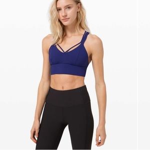 Lululemon bra pushing limits bra blue 10